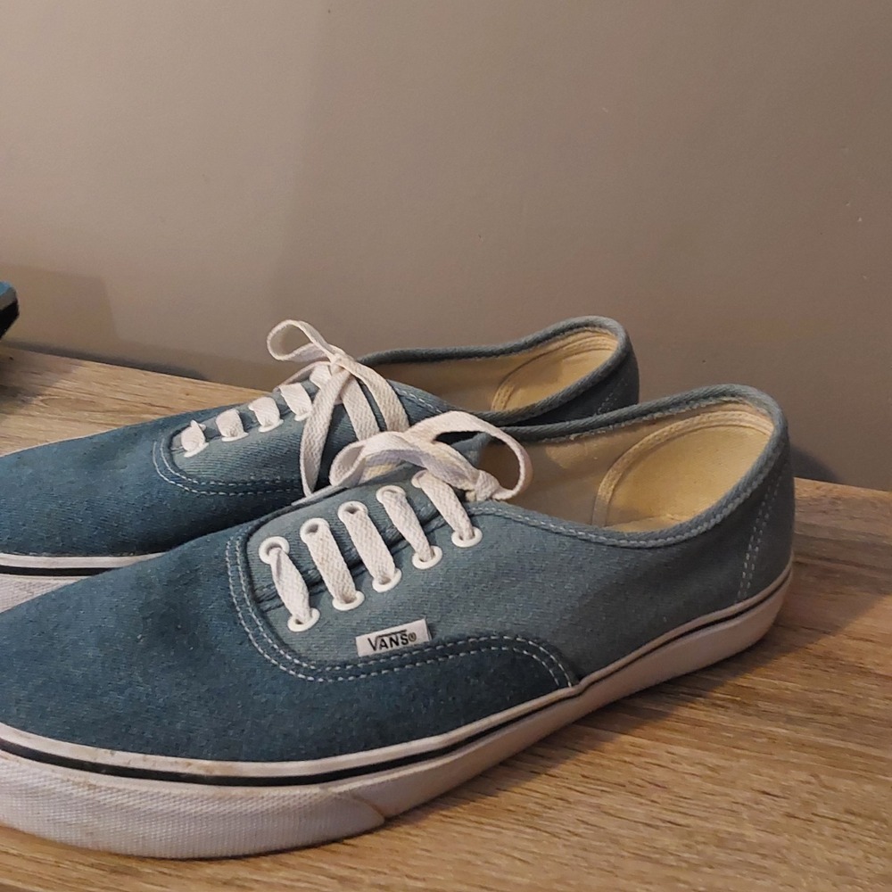 Vans Unisex Off The Wall Blue Denim‎ Casual Shoes Sneakers Size M 11